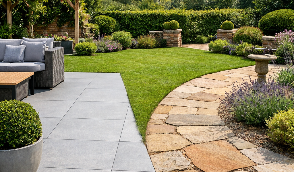 Porcelain & Sandstone Paving in London | New Year Stone Upgrades UK